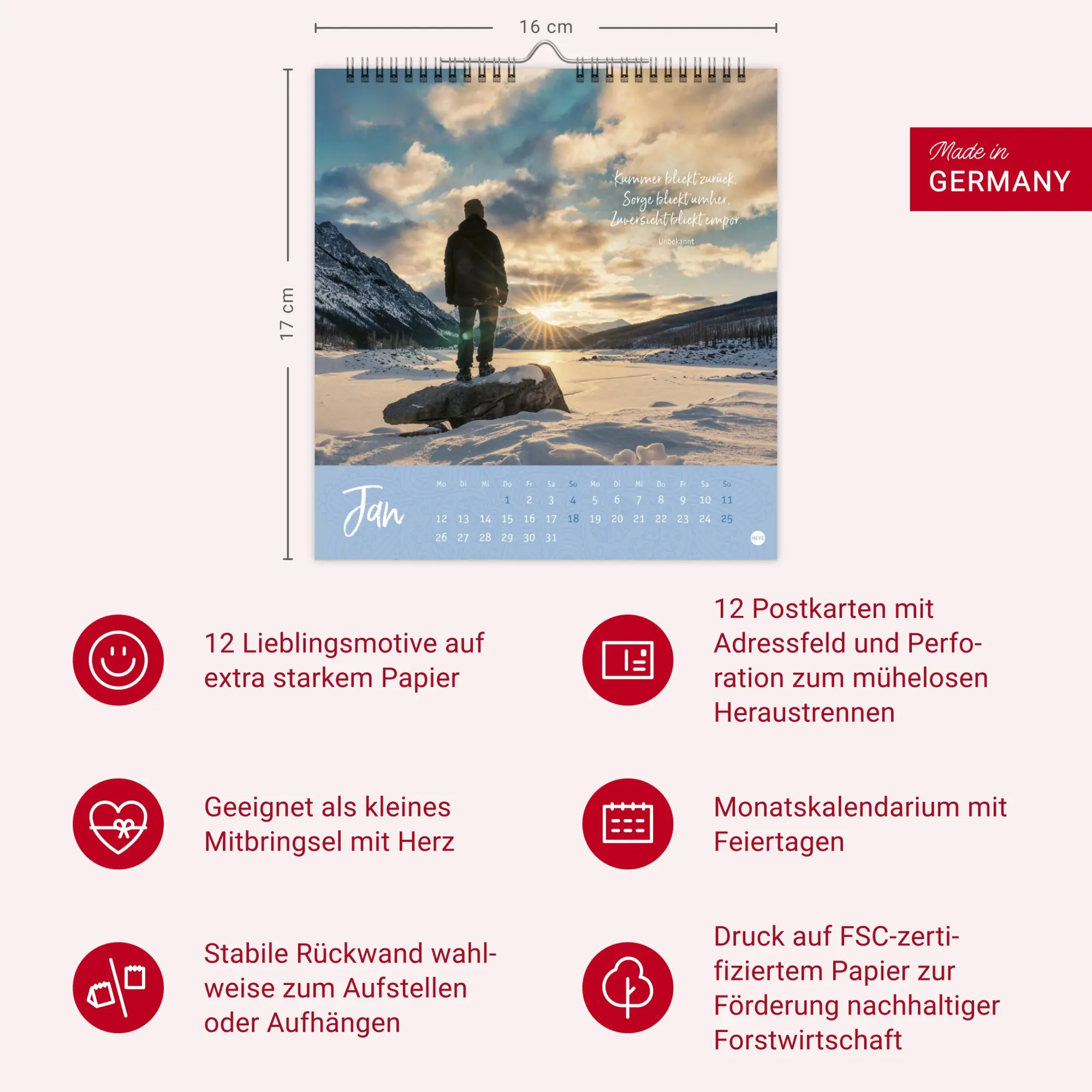 Bild: 9783756412341 | Augenblicke voller Zuversicht Postkartenkalender 2026 | Kalender