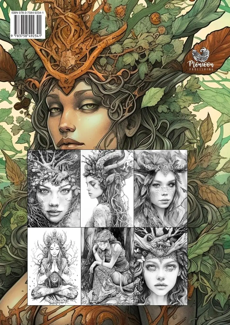 Rückseite: 9783758492341 | Forest Goddess Coloring Book for Adults 2 | Monsoon Publishing | Buch