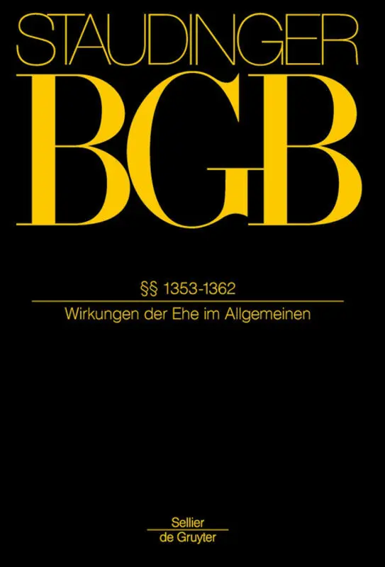 Cover: 9783805912341 | §§ 1353-1362 | (Wirkung der Ehe im Allgemeinen) | Voppel (u. a.) | VII