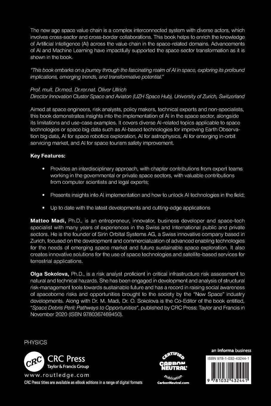 Rückseite: 9781032432441 | Artificial Intelligence for Space | Matteo Madi (u. a.) | Taschenbuch