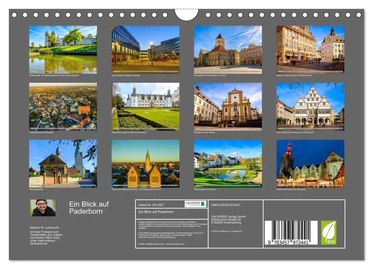 Bild: 9783457972441 | Ein Blick auf Paderborn (Wandkalender 2026 DIN A4 quer), CALVENDO...