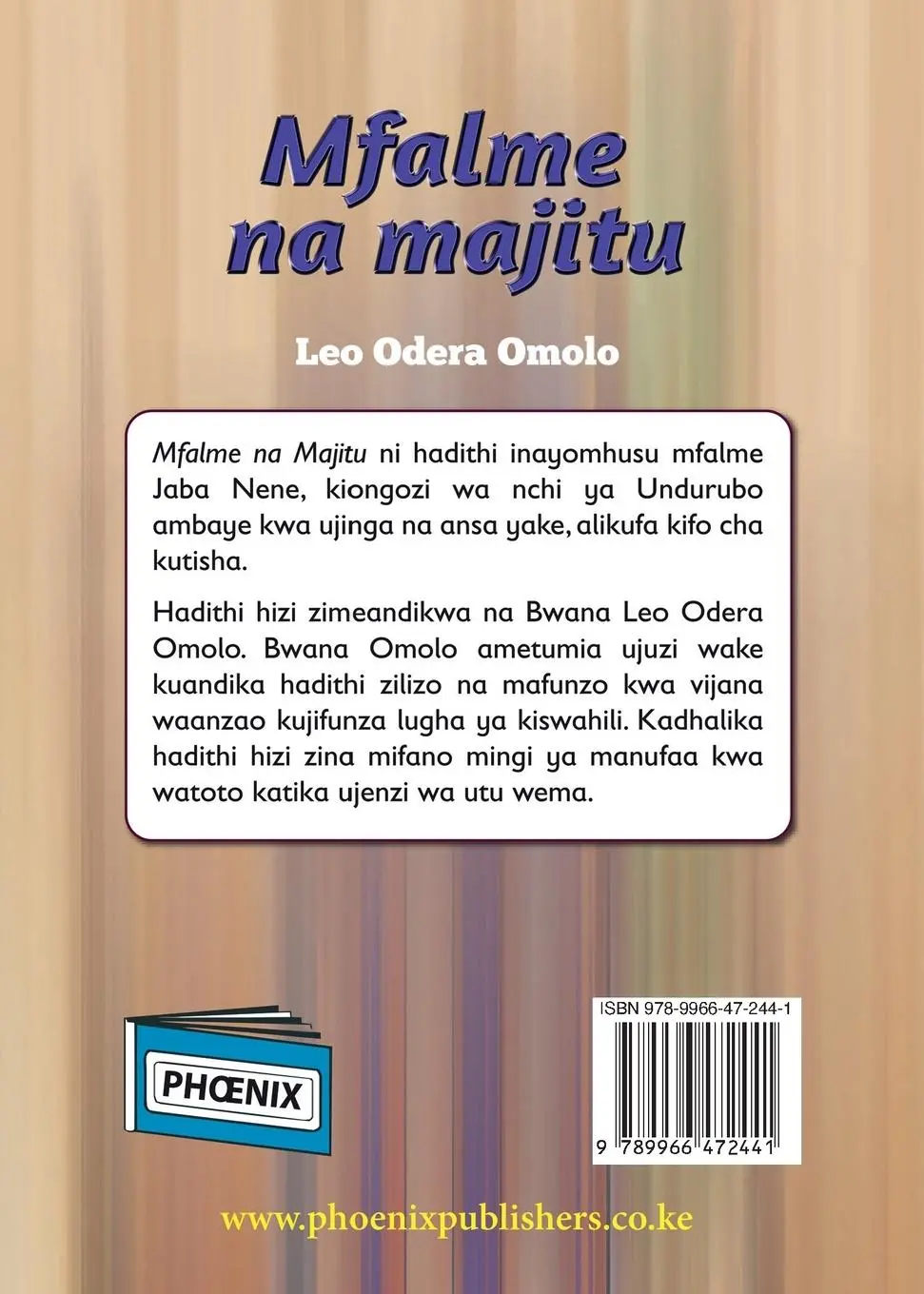 Rückseite: 9789966472441 | Mfalme na Majitu | Leo Odera Omolo | Taschenbuch | Swahili | 2022