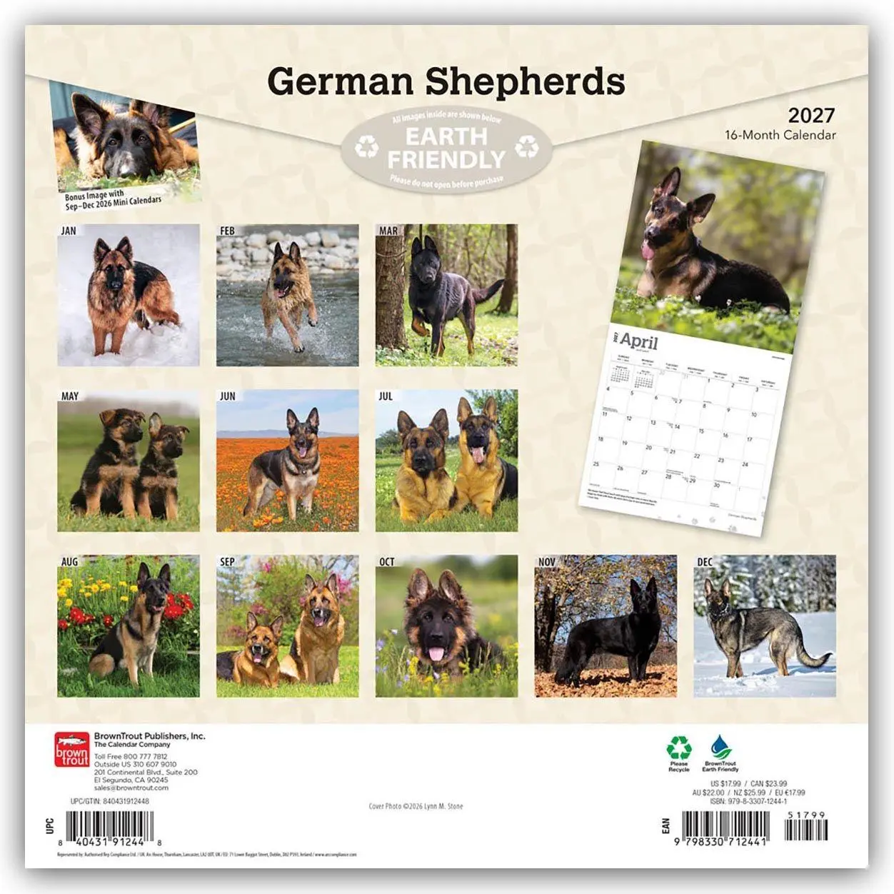 Rückseite: 9798330712441 | German Shepherds - Deutsche Schäferhunde 2027 - 16-Monatskalender