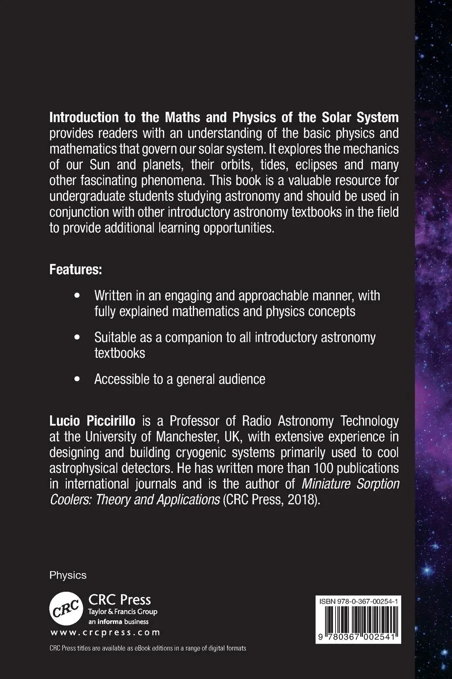 Rückseite: 9780367002541 | Introduction to the Maths and Physics of the Solar System | Piccirillo