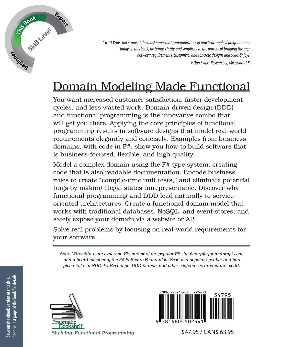 Rückseite: 9781680502541 | Domain Modeling Made Functional | Scott Wlaschin | Taschenbuch | 2018