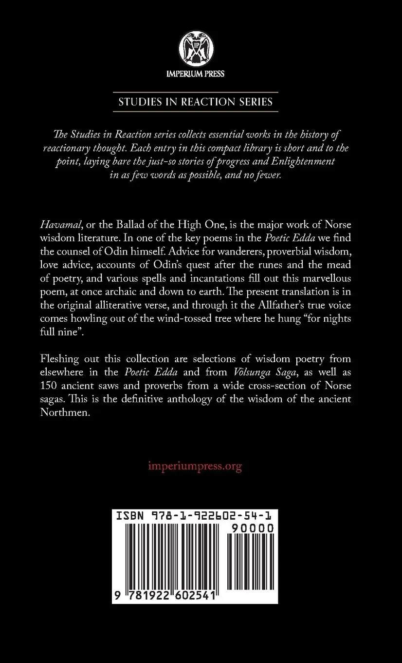 Rückseite: 9781922602541 | Havamal and Norse Proverbs | Anonymous | Taschenbuch | Englisch | 2022