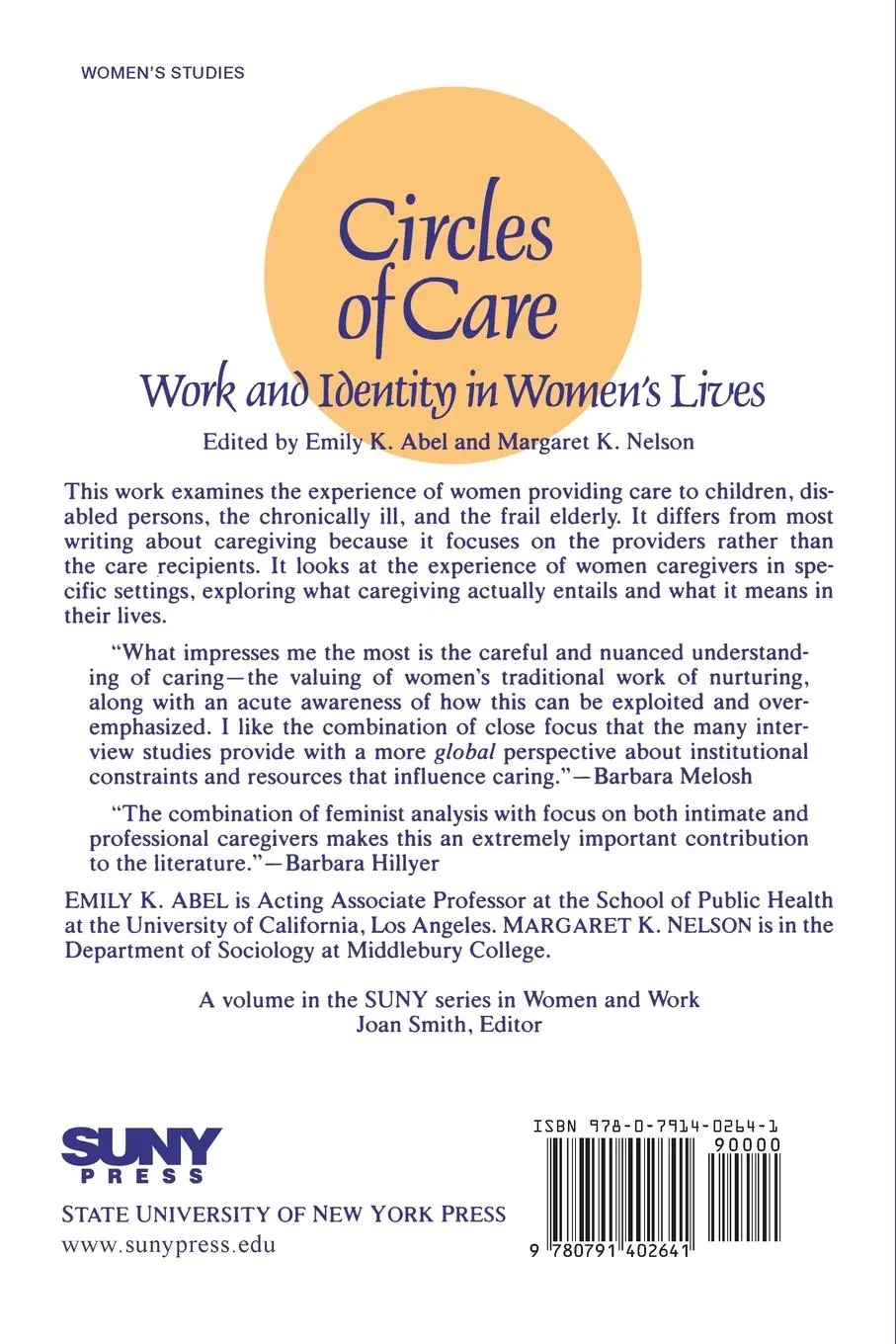 Rückseite: 9780791402641 | Circles of Care | Work and Identity in Women's Lives | Abel (u. a.)