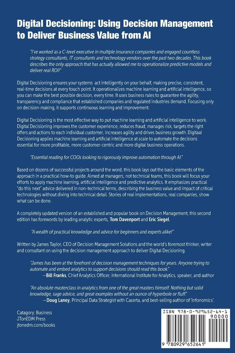 Rückseite: 9780929652641 | Digital Decisioning | James Taylor | Taschenbuch | Englisch | 2019