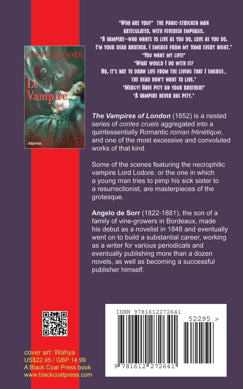 Rückseite: 9781612272641 | The Vampires of London | Angelo De Sorr | Taschenbuch | Englisch