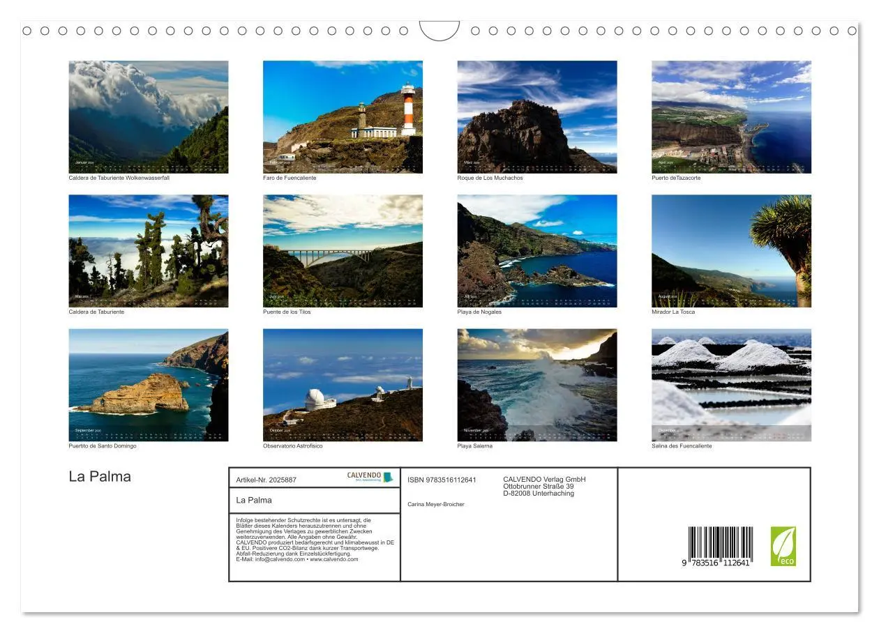 Bild: 9783516112641 | La Palma (Wandkalender 2026 DIN A3 quer), CALVENDO Monatskalender