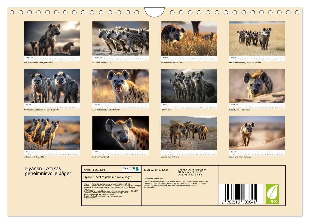 Bild: 9783516732641 | Hyänen - Afrikas geheimnisvolle Jäger (Wandkalender 2026 DIN A4...