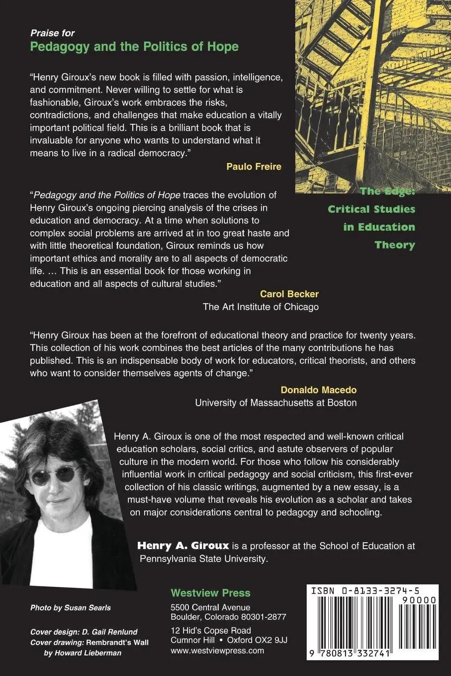 Rückseite: 9780813332741 | Pedagogy And The Politics Of Hope | Henry Giroux | Taschenbuch | 1997