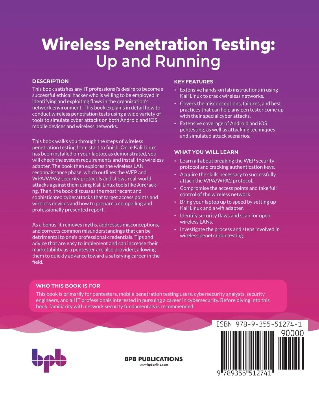 Rückseite: 9789355512741 | Wireless Penetration Testing | Ahmed Hashem El Fiky | Taschenbuch