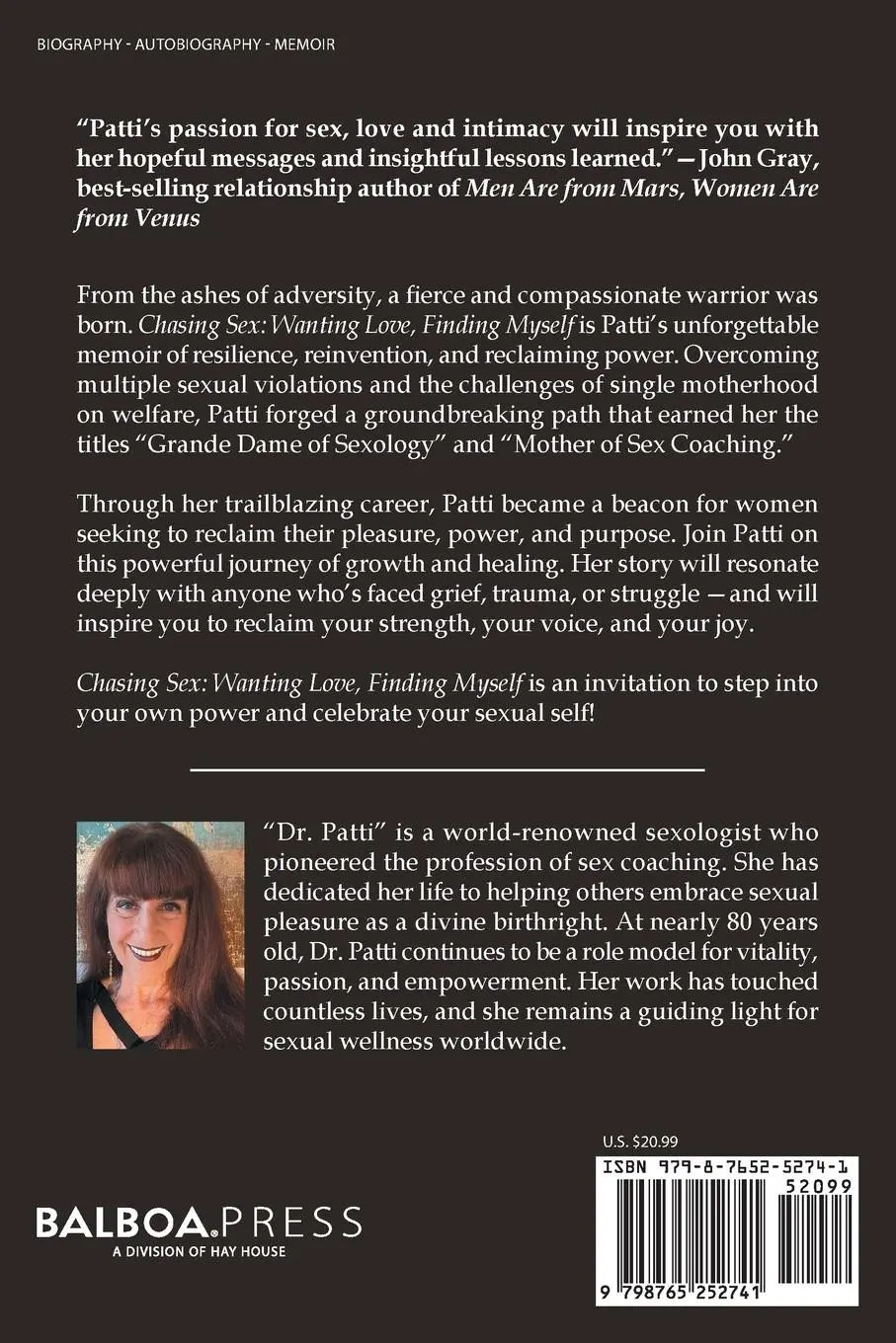 Rückseite: 9798765252741 | Chasing Sex | Wanting Love, Finding Myself: a memoir | Patti Britton