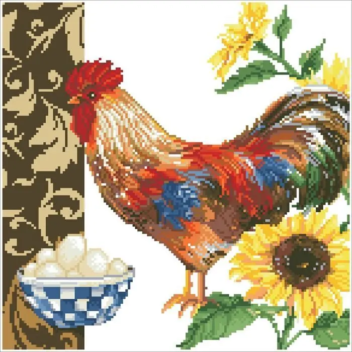 Bild: 4895225912841 | DIAMOND DOTZ - Diamond Painting Hahn auf dem Land | Kit (Bastelset)