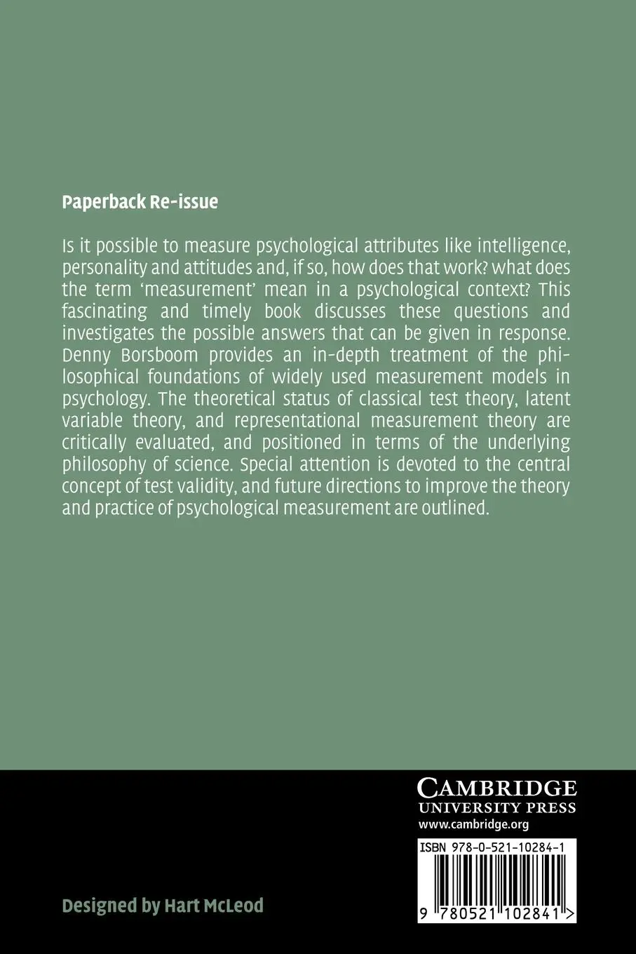 Rückseite: 9780521102841 | Measuring the Mind | Conceptual Issues in Contemporary Psychometrics