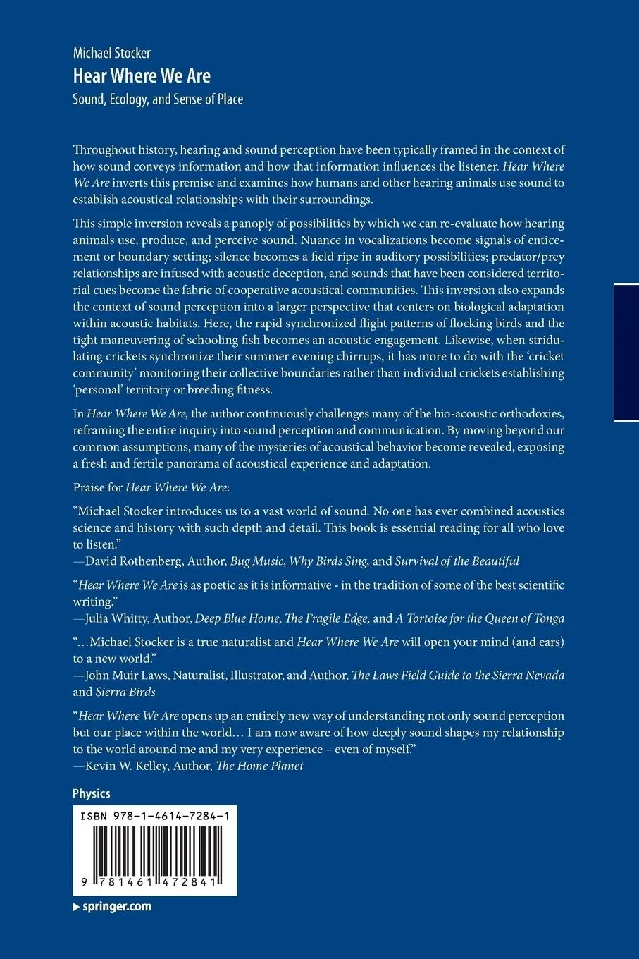 Rückseite: 9781461472841 | Hear Where We Are | Sound, Ecology, and Sense of Place | Stocker | xvi