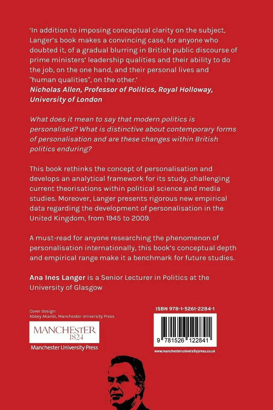 Rückseite: 9781526122841 | The personalisation of politics in the UK | Ana Ines Langer | Buch