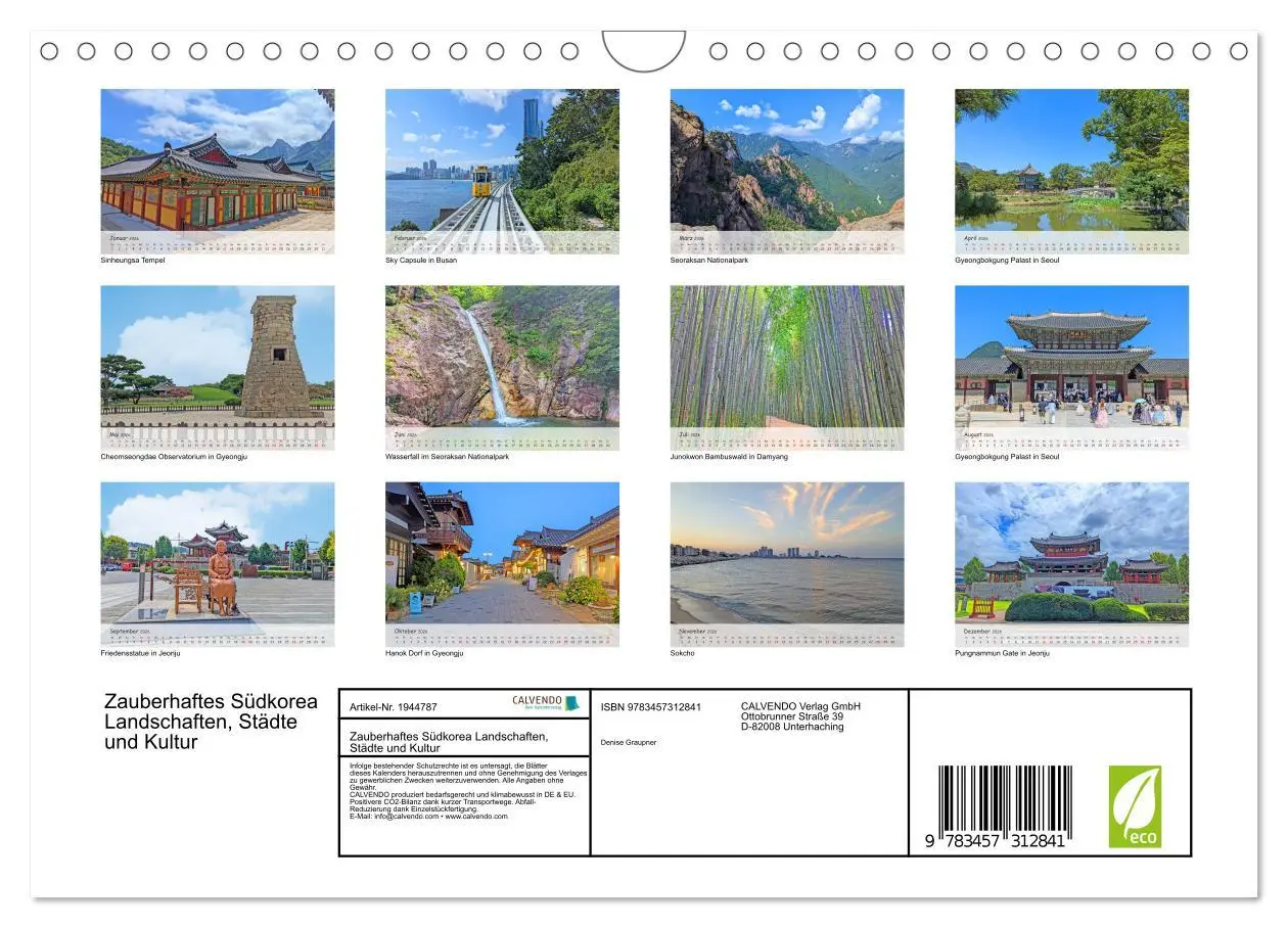 Bild: 9783457312841 | Zauberhaftes Südkorea Landschaften, Städte und Kultur (Wandkalender...
