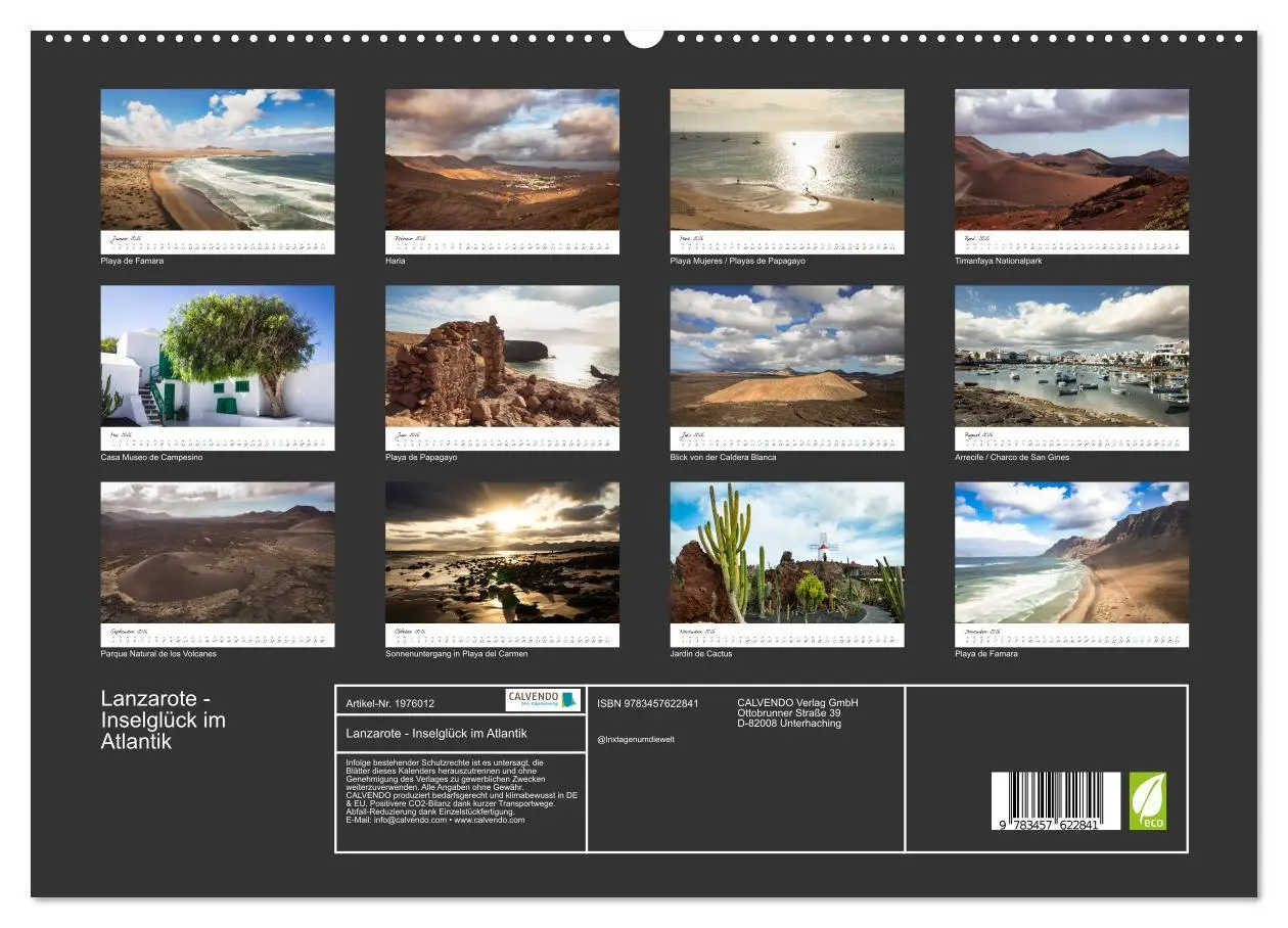 Bild: 9783457622841 | Lanzarote - Inselglück im Atlantik (Wandkalender 2026 DIN A2 quer),...