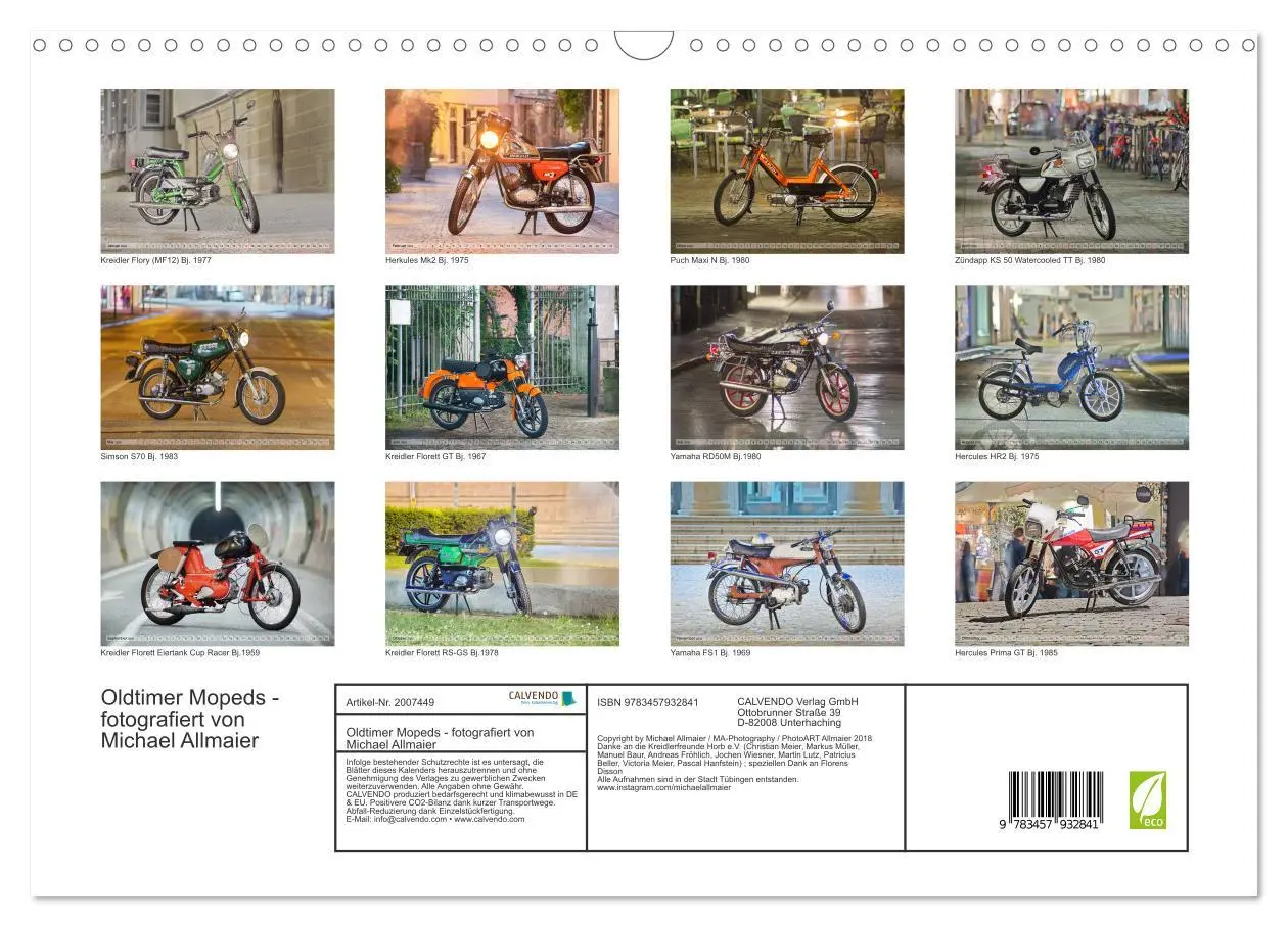 Bild: 9783457932841 | Oldtimer Mopeds - fotografiert von Michael Allmaier (Wandkalender...