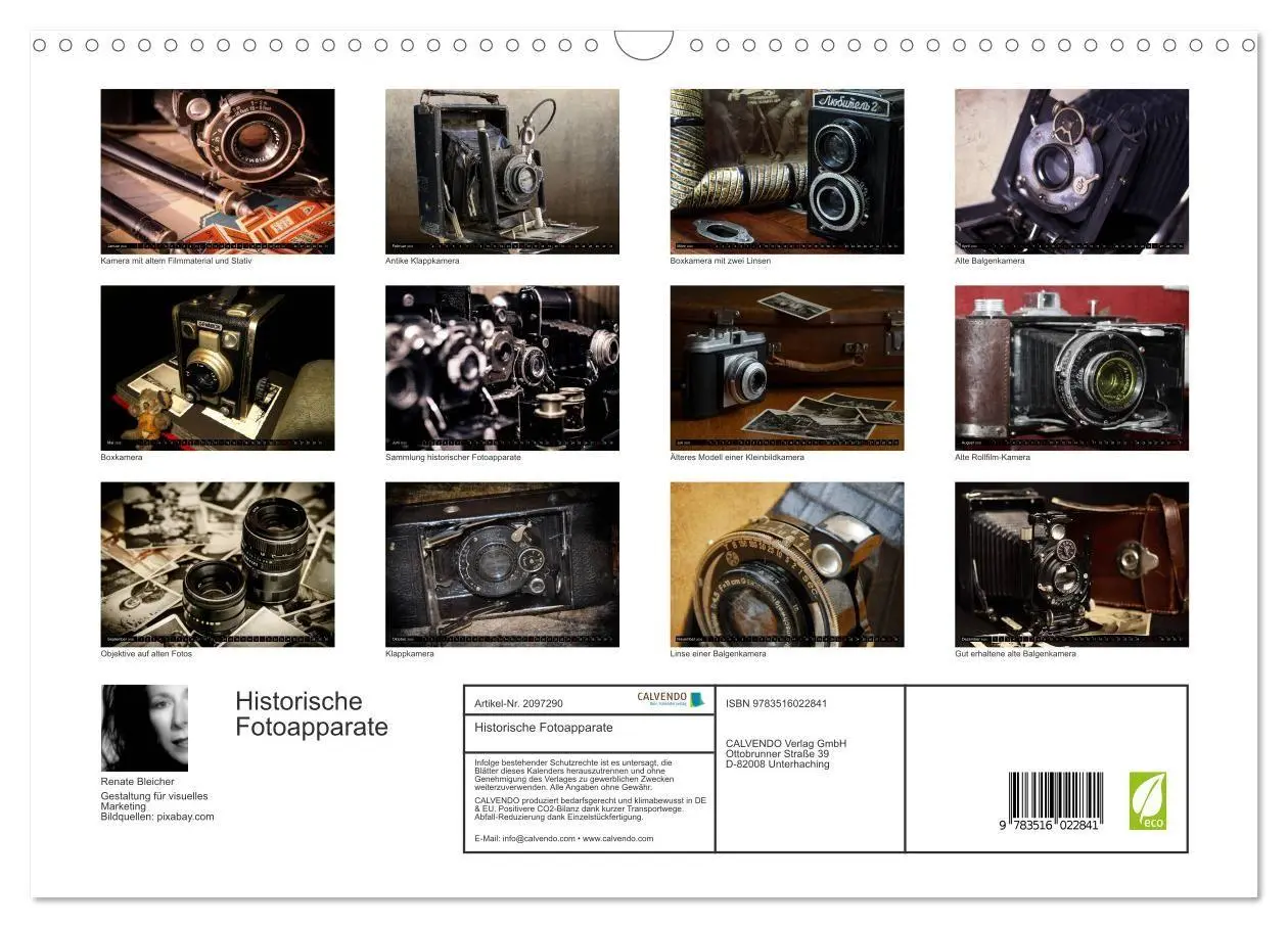Bild: 9783516022841 | Historische Fotoapparate (Wandkalender 2026 DIN A3 quer), CALVENDO...
