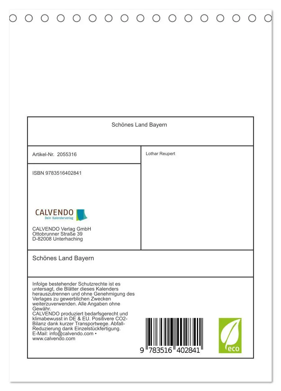 Bild: 9783516402841 | Schönes Land Bayern (Tischkalender 2026 DIN A5 hoch), CALVENDO...