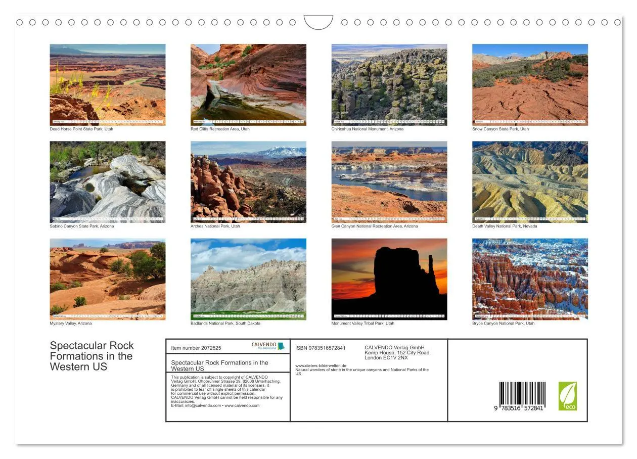Bild: 9783516572841 | Spectacular Rock Formations in the Western US (Wall Calendar 2026...