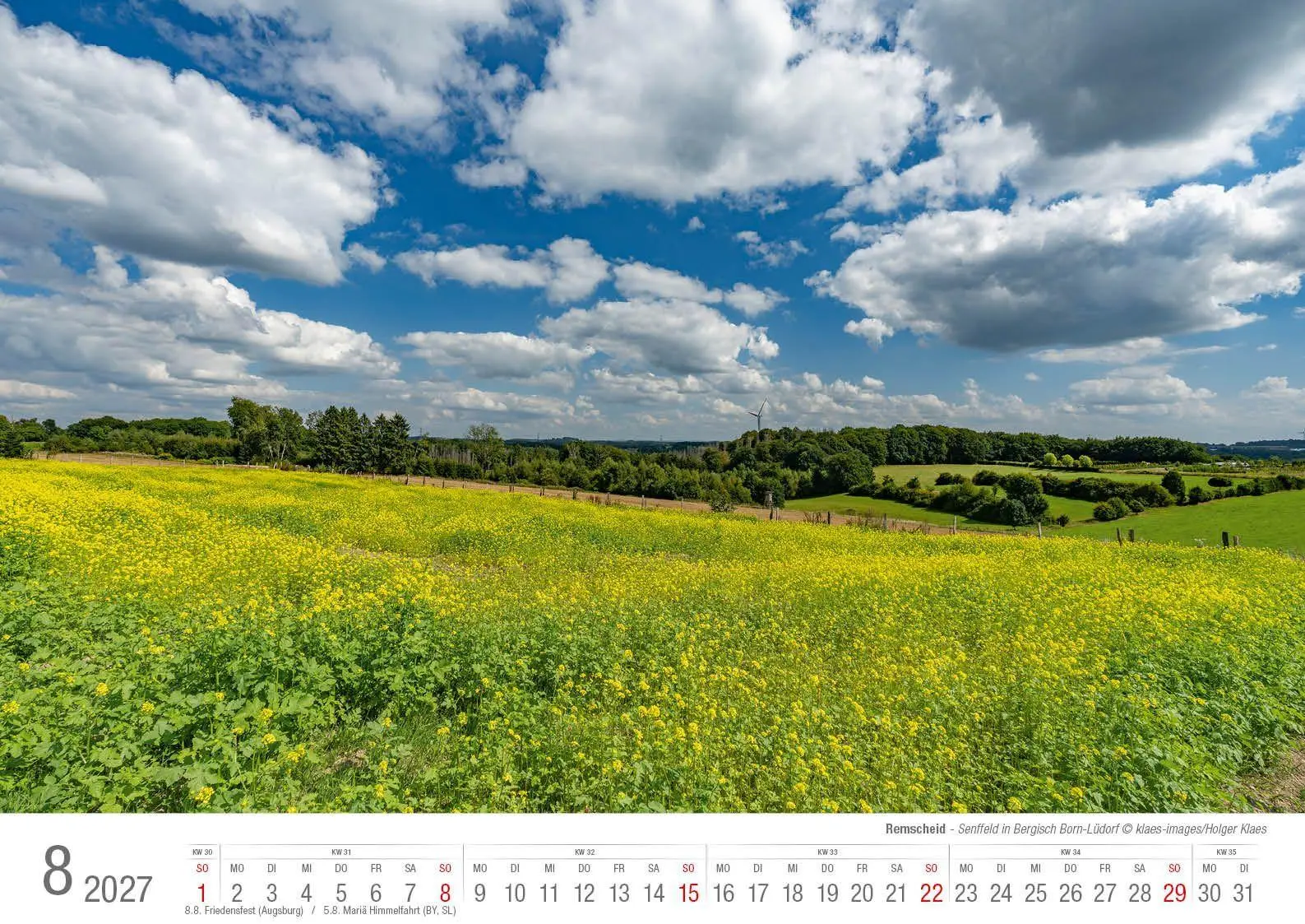 Bild: 9783965352841 | Remscheid 2027 Bildkalender A3 Spiralbindung | Holger Klaes | Kalender