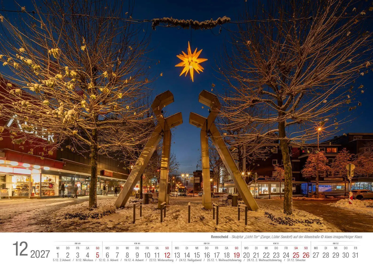 Bild: 9783965352841 | Remscheid 2027 Bildkalender A3 Spiralbindung | Holger Klaes | Kalender