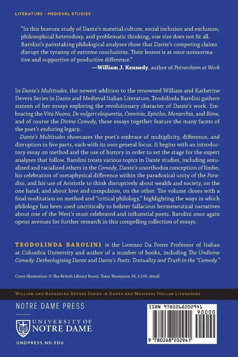 Rückseite: 9780268202941 | Dante's Multitudes | History, Philosophy, Method | Teodolinda Barolini