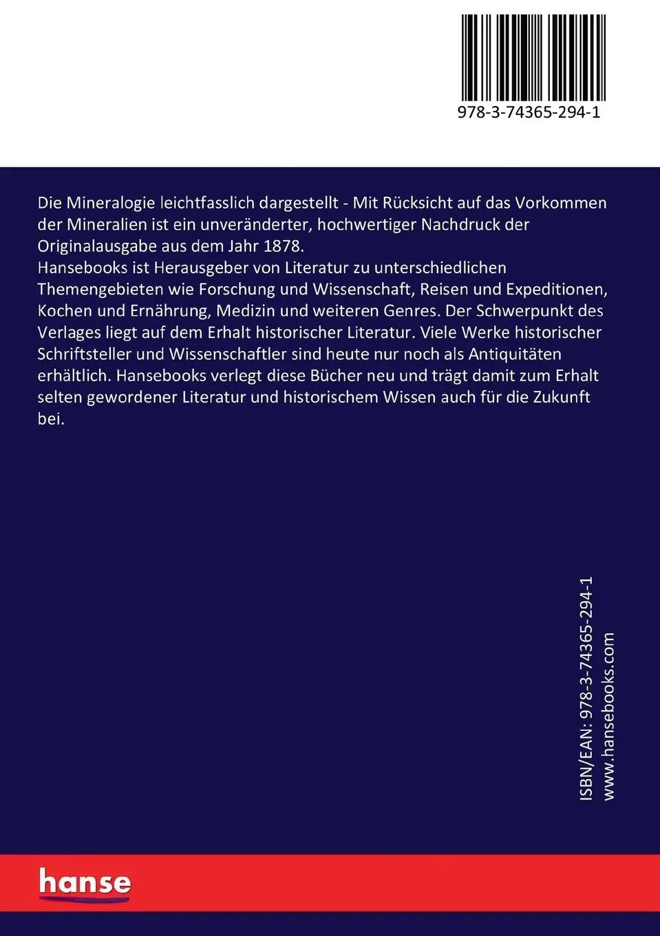 Rückseite: 9783743652941 | Die Mineralogie leichtfasslich dargestellt | Franz Von Kobell | Buch