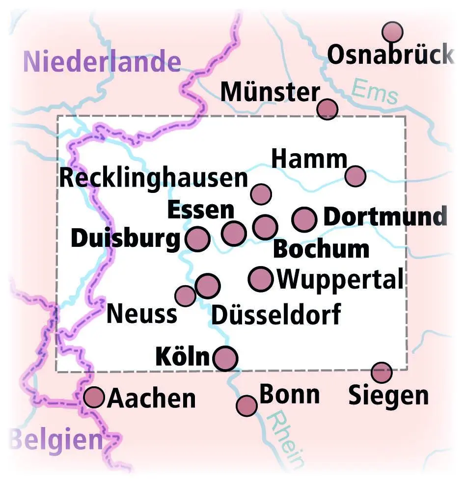 Bild: 9783747302941 | Bergisches Land - Ruhrgebiet - Niederrhein 1:200 000 | (Land-)Karte