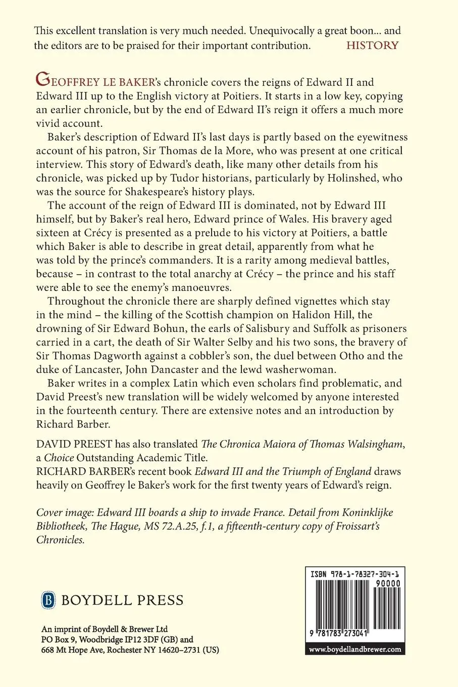 Rückseite: 9781783273041 | The Chronicle of Geoffrey Le Baker of Swinbrook | Richard Barber
