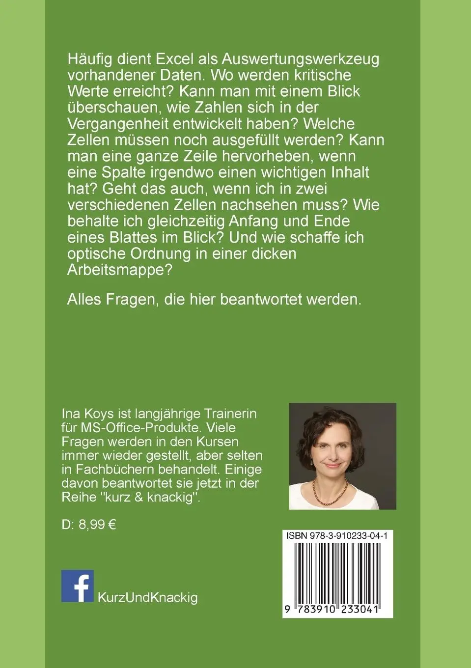Rückseite: 9783910233041 | Sofortiger Überblick | in Excel | Koys Ina | Taschenbuch | Deutsch