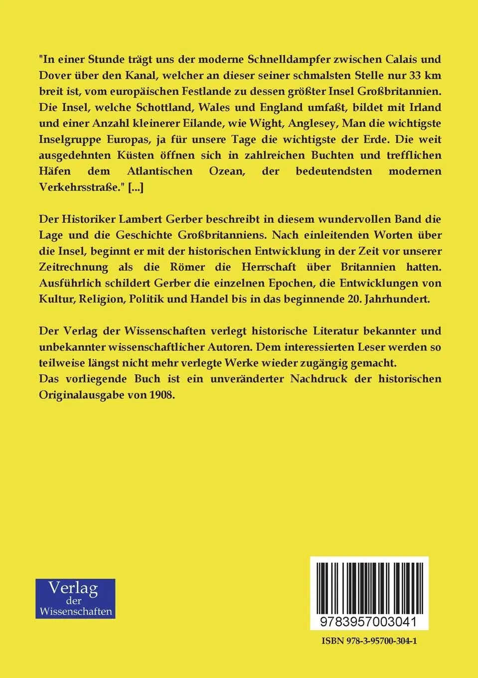 Rückseite: 9783957003041 | Englische Geschichte | Lambert Gerber | Taschenbuch | 164 S. | Deutsch