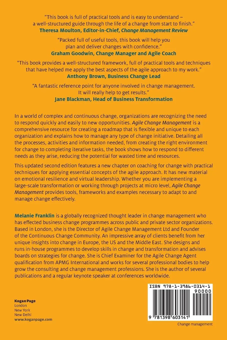 Rückseite: 9781398603141 | Agile Change Management | Melanie Franklin | Taschenbuch | Englisch