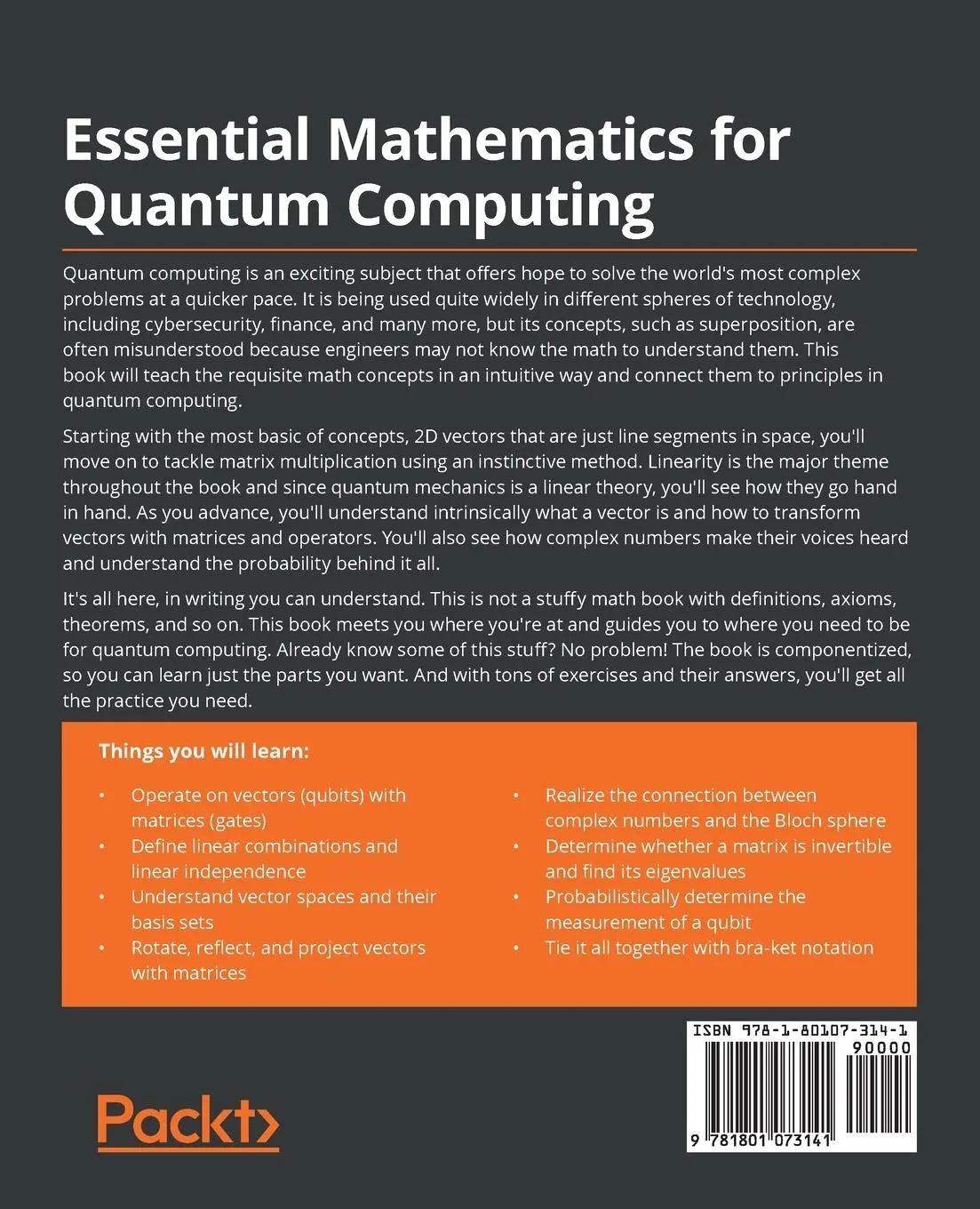 Rückseite: 9781801073141 | Essential Mathematics for Quantum Computing | Leonard S. Woody III