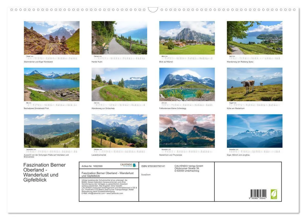 Bild: 9783383793141 | Faszination Berner Oberland - Wanderlust und Gipfelblick...