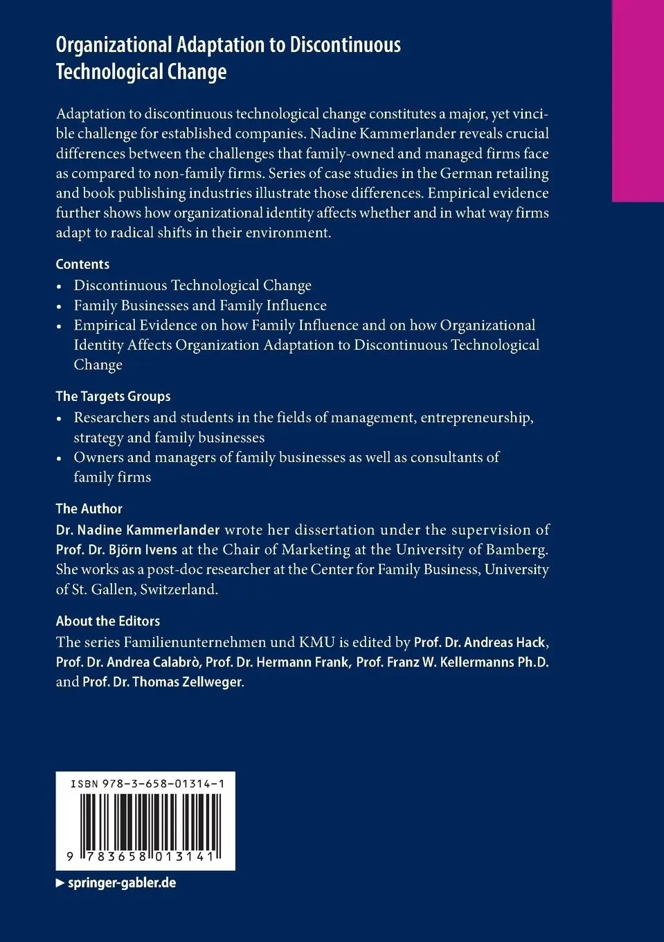 Rückseite: 9783658013141 | Organizational Adaptation to Discontinuous Technological Change | Buch