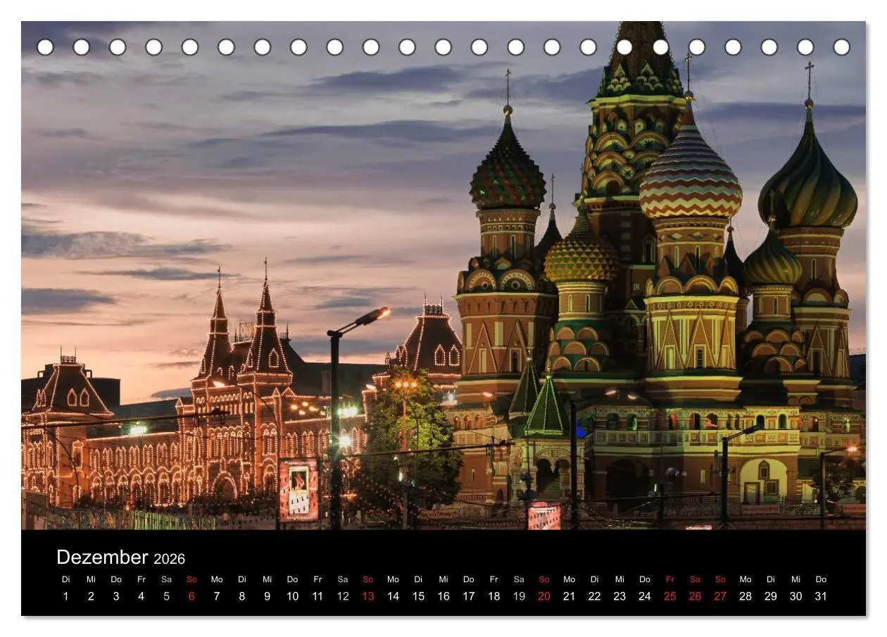 Bild: 9783516123241 | Moskau (Tischkalender 2026 DIN A5 quer), CALVENDO Monatskalender
