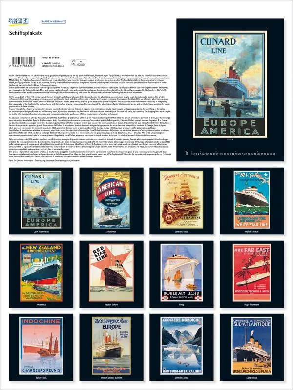 Bild: 9783731883241 | Schiffsplakate 2026 | Verlag Korsch | Kalender | Spiralbindung | 14 S.