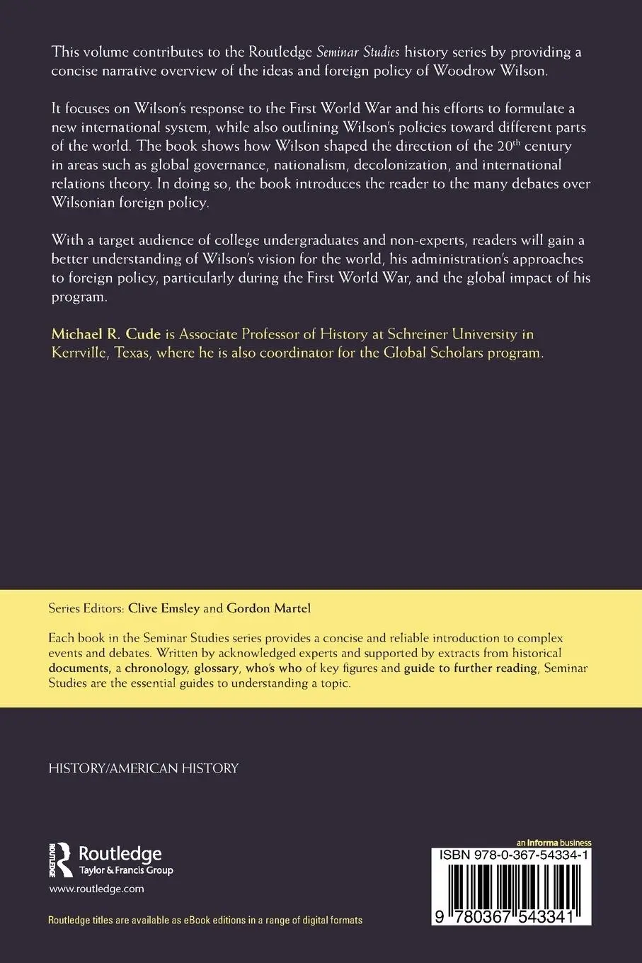 Rückseite: 9780367543341 | Woodrow Wilson | The First World War and Modern Internationalism