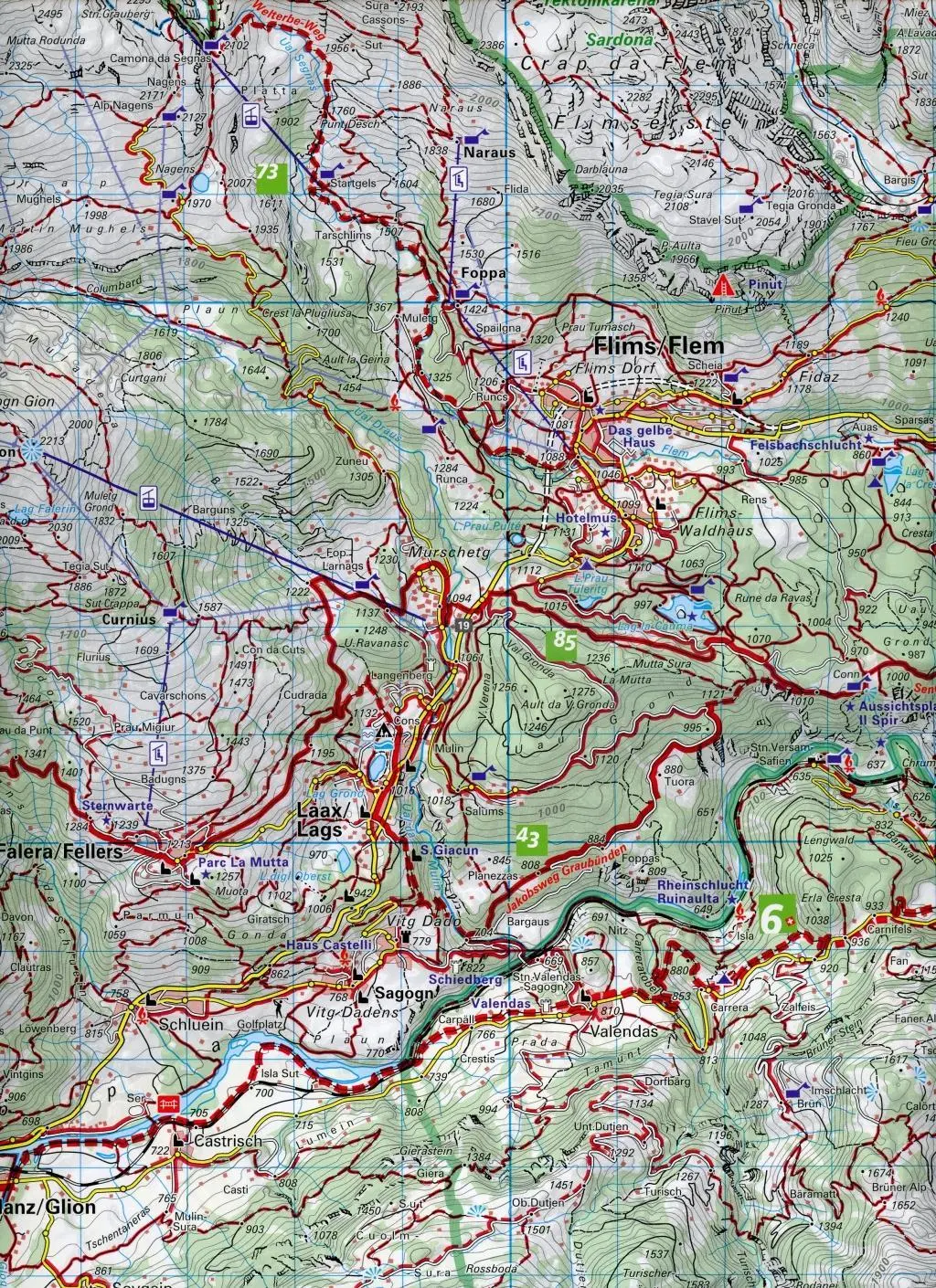 Bild: 9783259023341 | Kümmerly+Frey Wanderkarte 34 Flims, Laax 1:40.000 | AG | (Land-)Karte