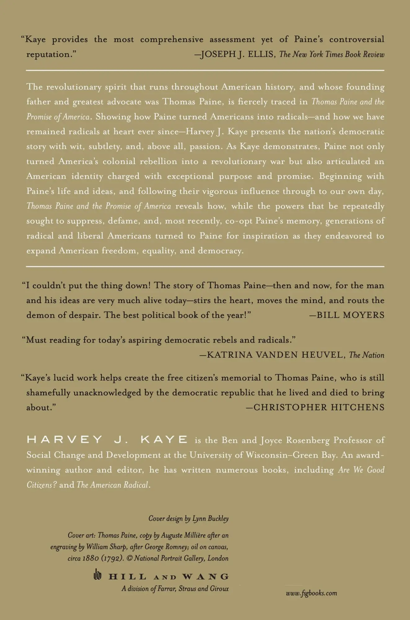 Rückseite: 9780809093441 | Thomas Paine and the Promise of America | Harvey J. Kaye | Taschenbuch