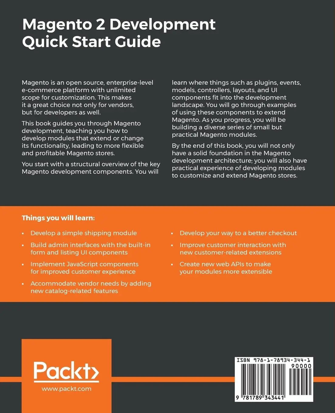 Rückseite: 9781789343441 | Magento 2 Development Quick Start Guide | Branko Ajzele | Taschenbuch