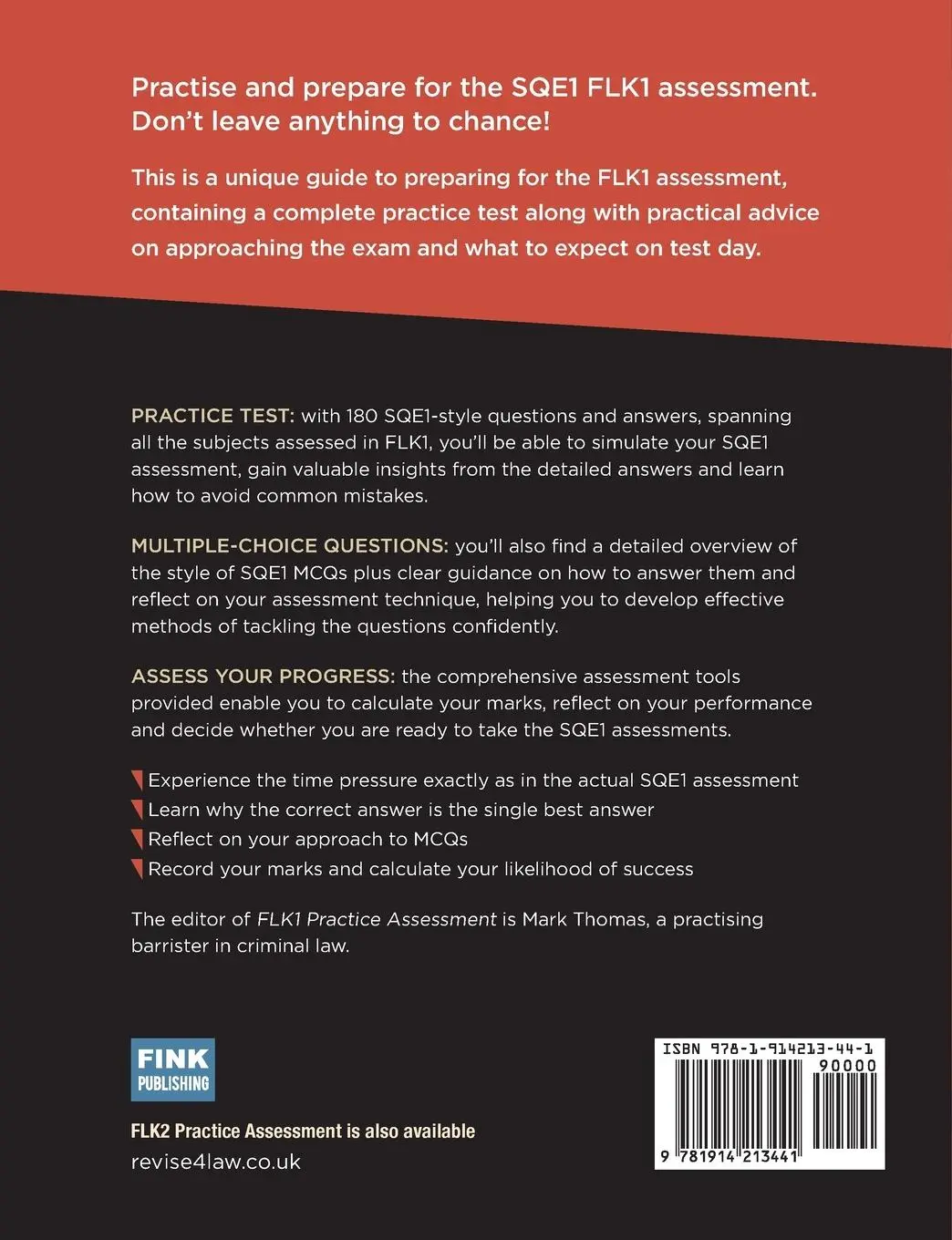 Rückseite: 9781914213441 | Revise SQE FLK1 Practice Assessment | Mark Thomas | Taschenbuch | 2023