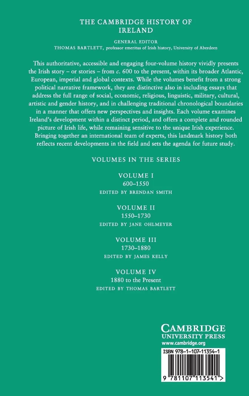 Rückseite: 9781107113541 | The Cambridge History of Ireland: Volume 4, 1880 to the Present | Buch