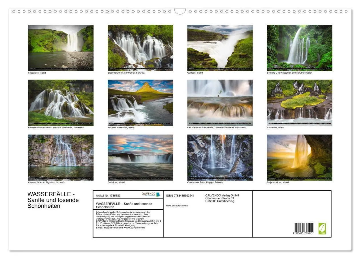 Bild: 9783435603541 | WASSERFÄLLE - Sanfte und tosende Schönheiten (Wandkalender 2025 DIN...