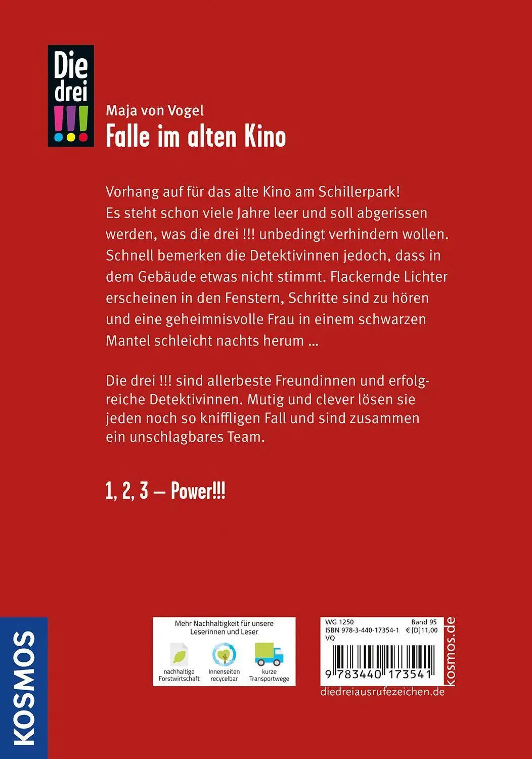 Bild: 9783440173541 | Die drei !!!, 95, Falle im alten Kino | Maja von Vogel | Buch | 160 S.